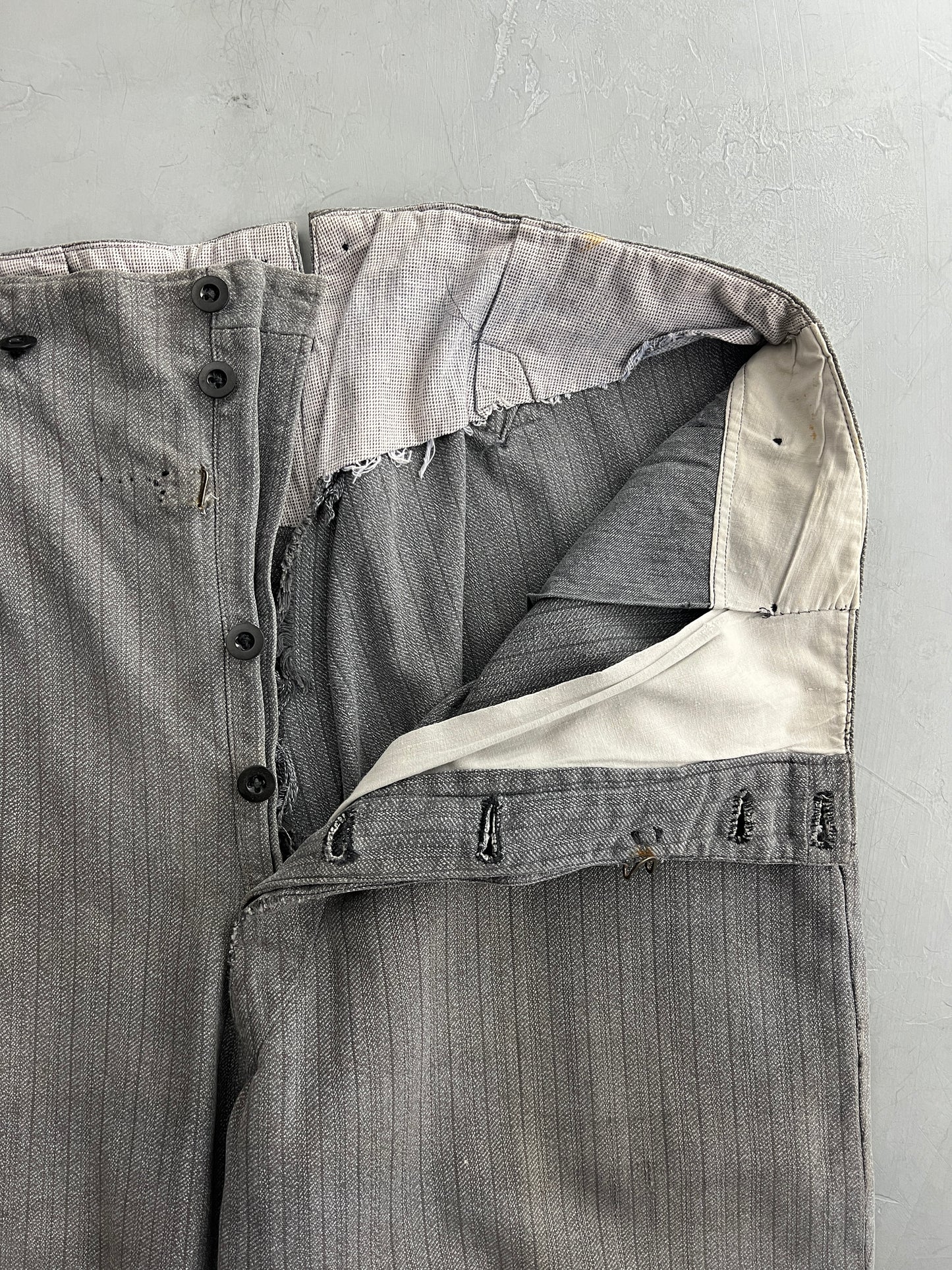 40's French Buckle Back Selvage Work Pants [36"]
