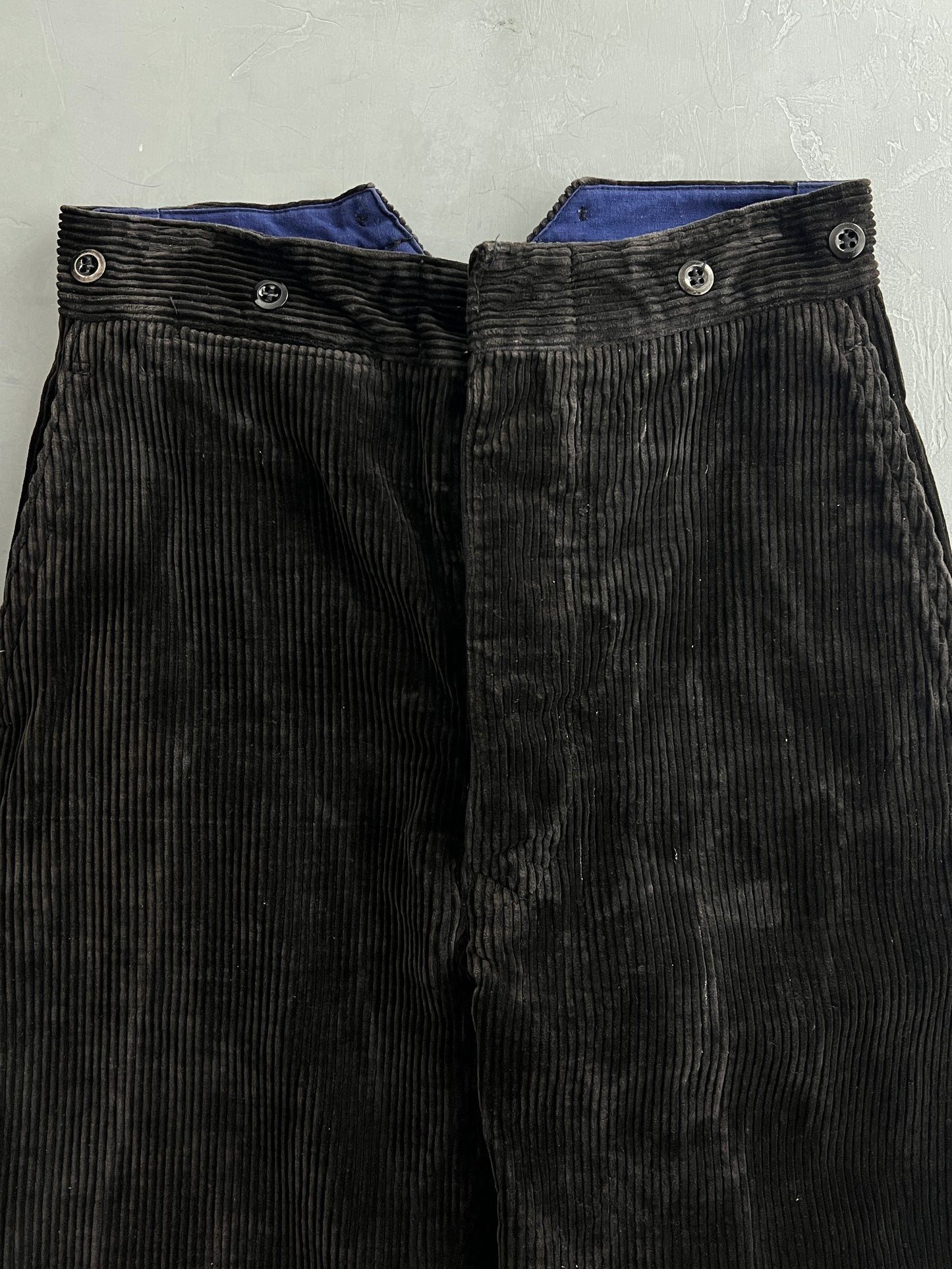 40's Deadstock French Buckle Back Cord Pants [32"]
