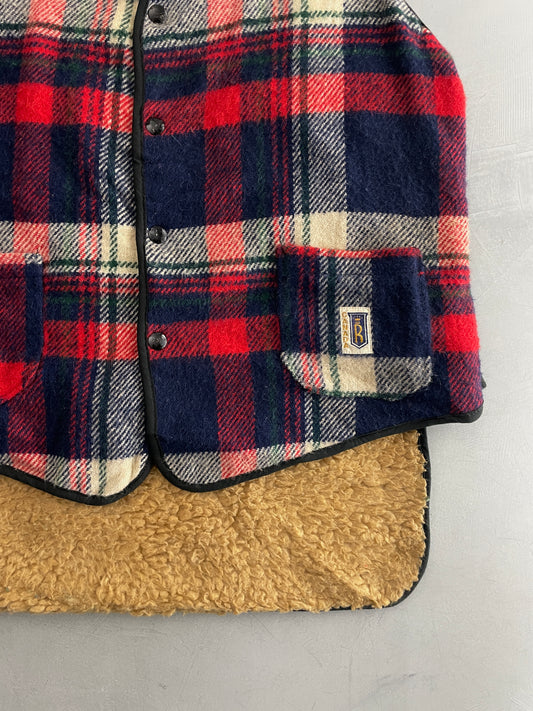 Regent Shearling Lined Plaid Vest [L]