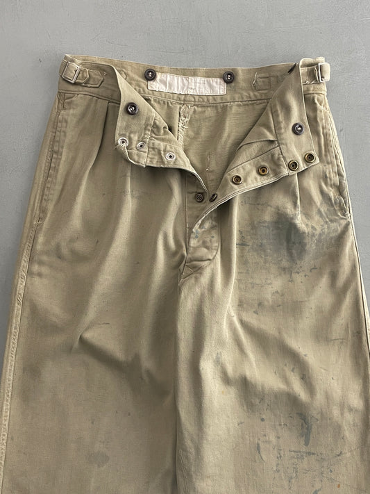 50's Aus Military Press Stud Pants [30"]