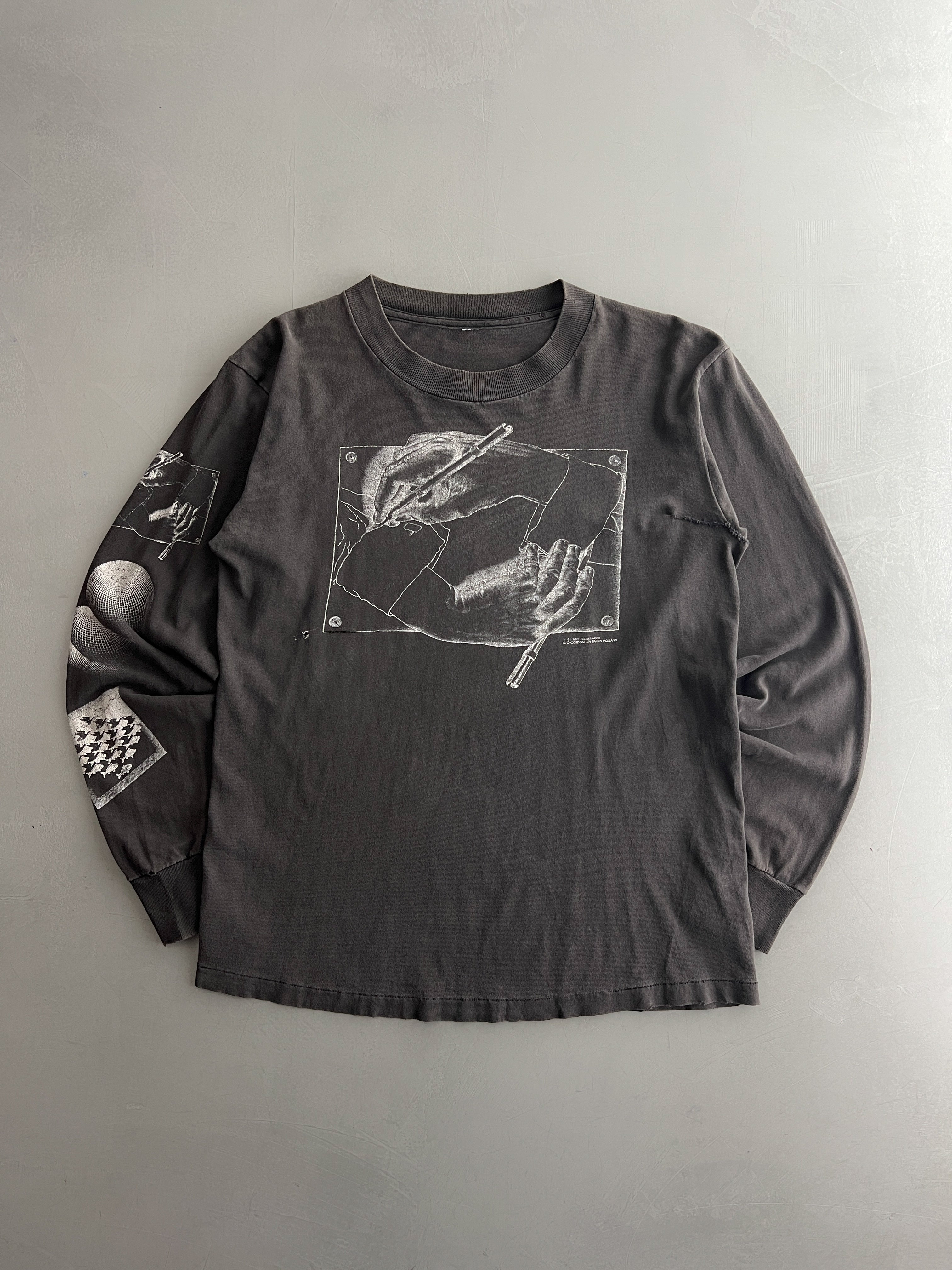 91 Faded MC. Escher Long Sleeve Tee M