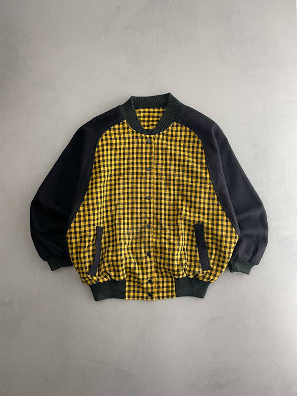 Gingham Wool Bomber [S]