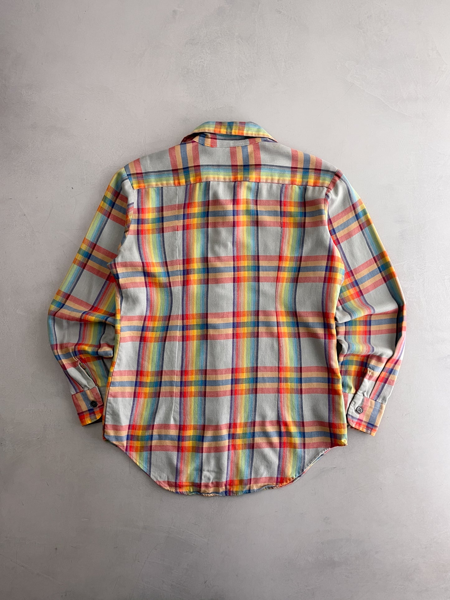 Apple Bee Rainbow Plaid Shirt [L]