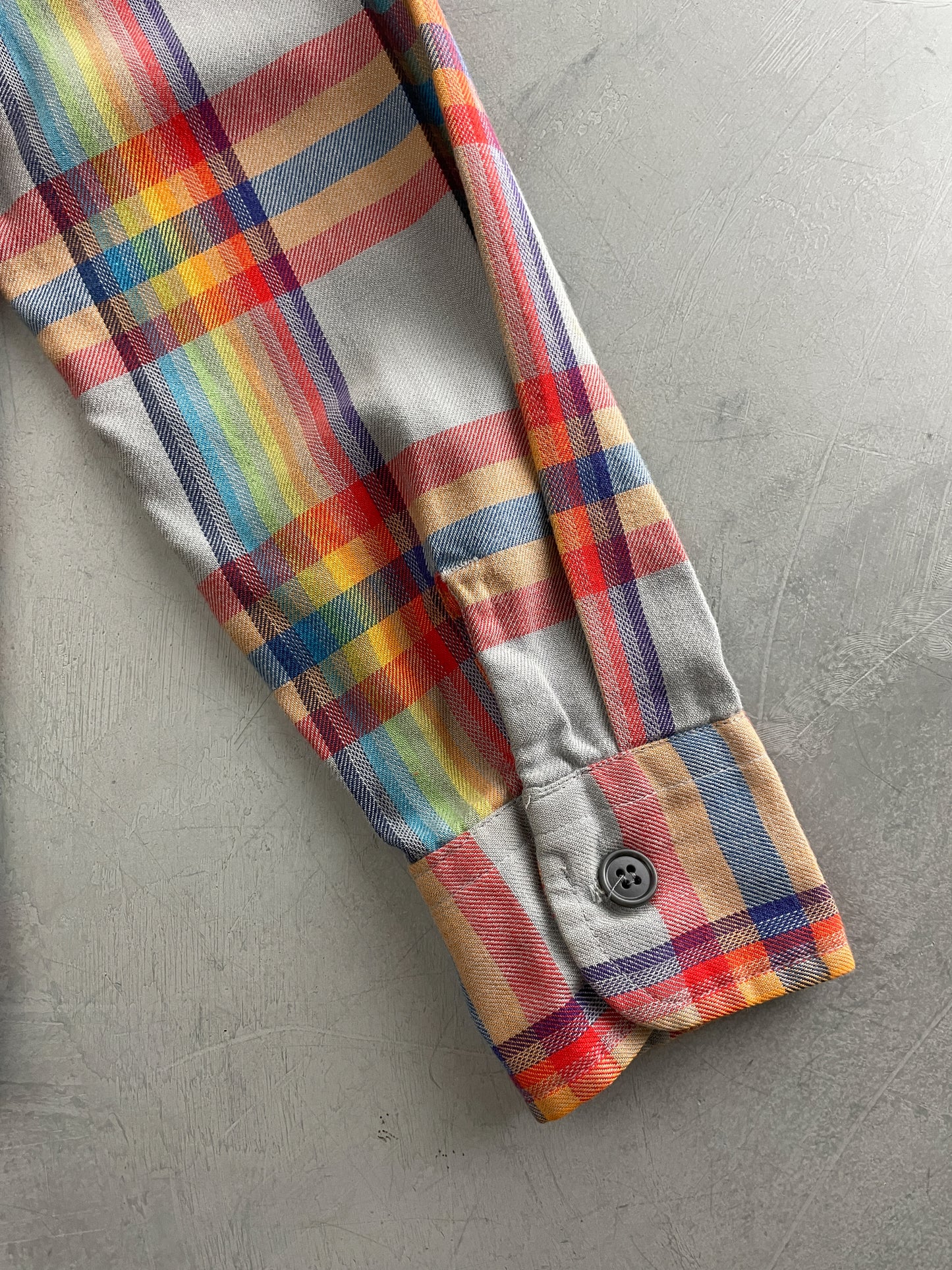 Apple Bee Rainbow Plaid Shirt [L]