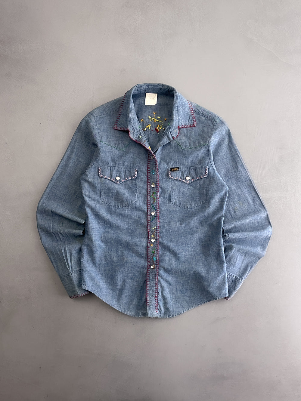 Lee Chambre Shirt w Folk Embroidery [S/M]