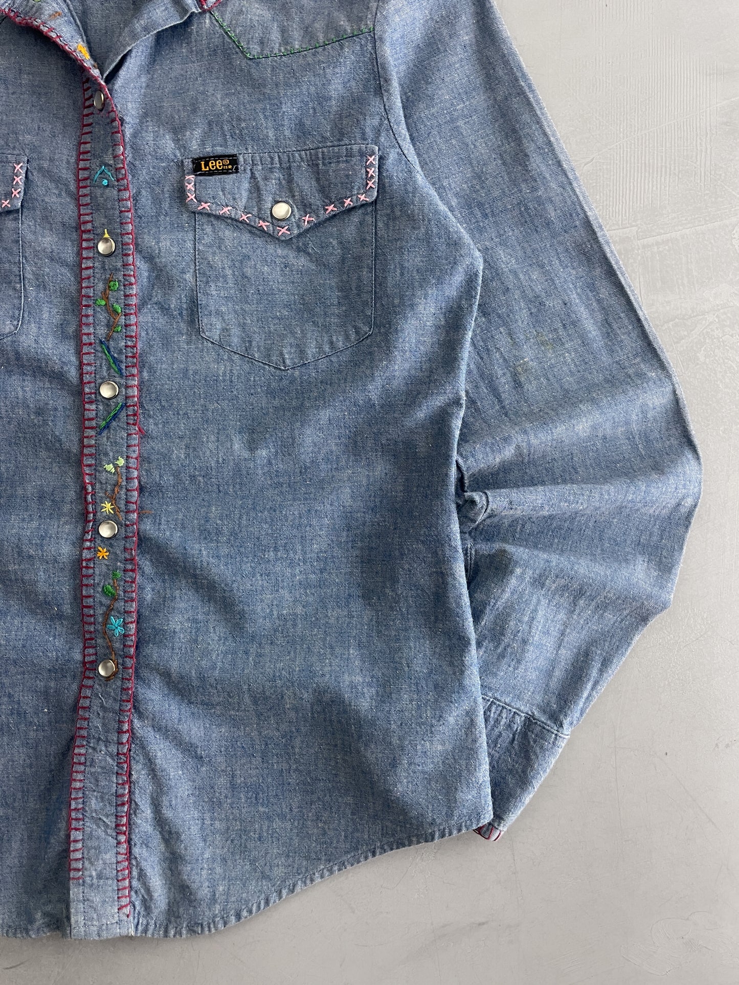 Lee Chambre Shirt w Folk Embroidery [S/M]