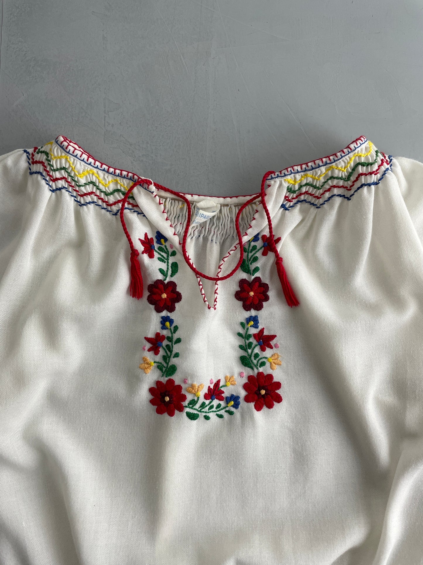 70's Embroidered Hungarian Blouse [W6-8]