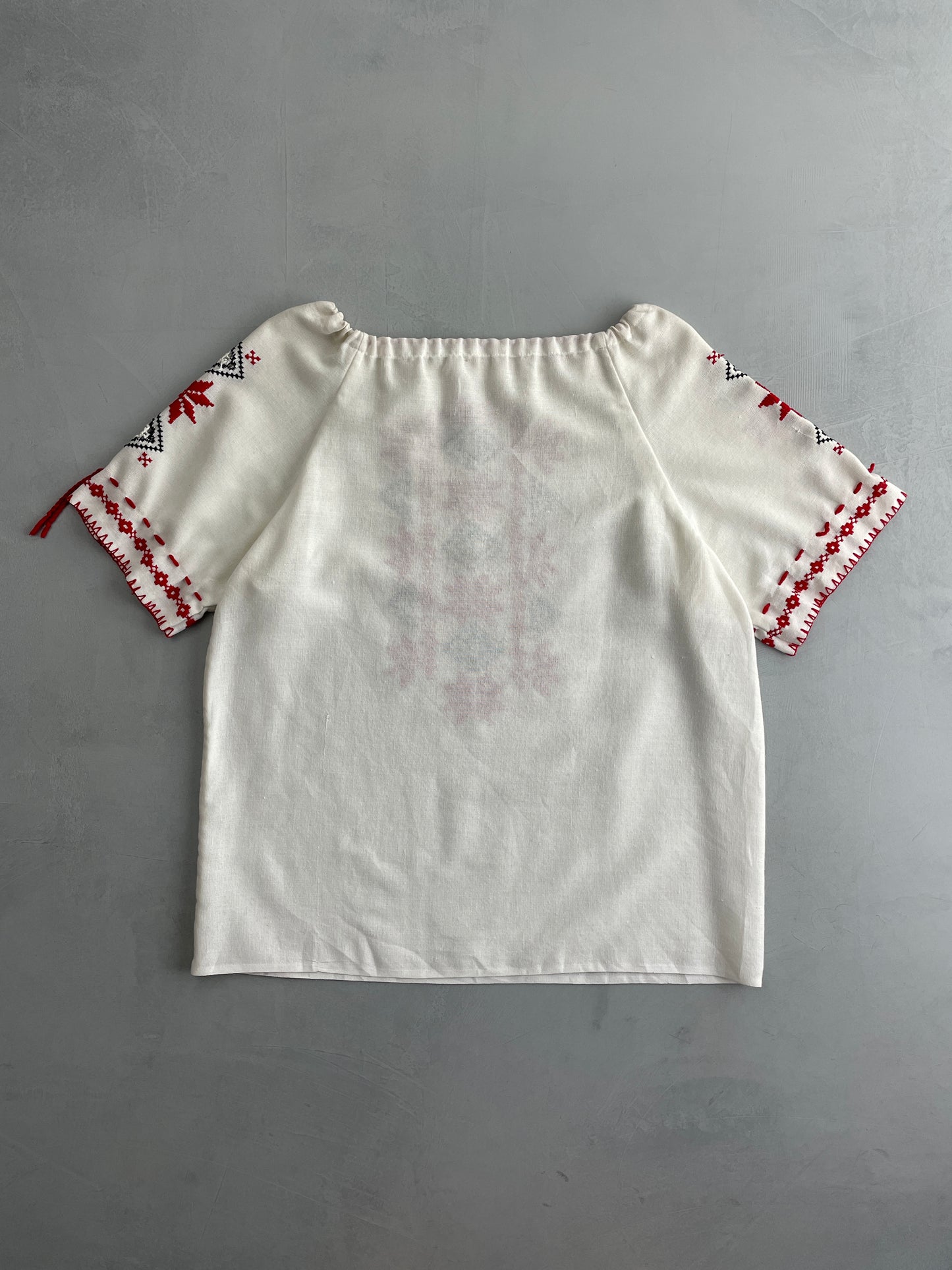 70's Embroidered Hungarian Blouse [W8-10]