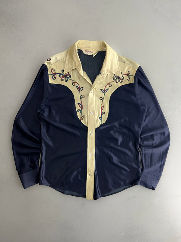 1970's Embroidered Western Shirt [M]