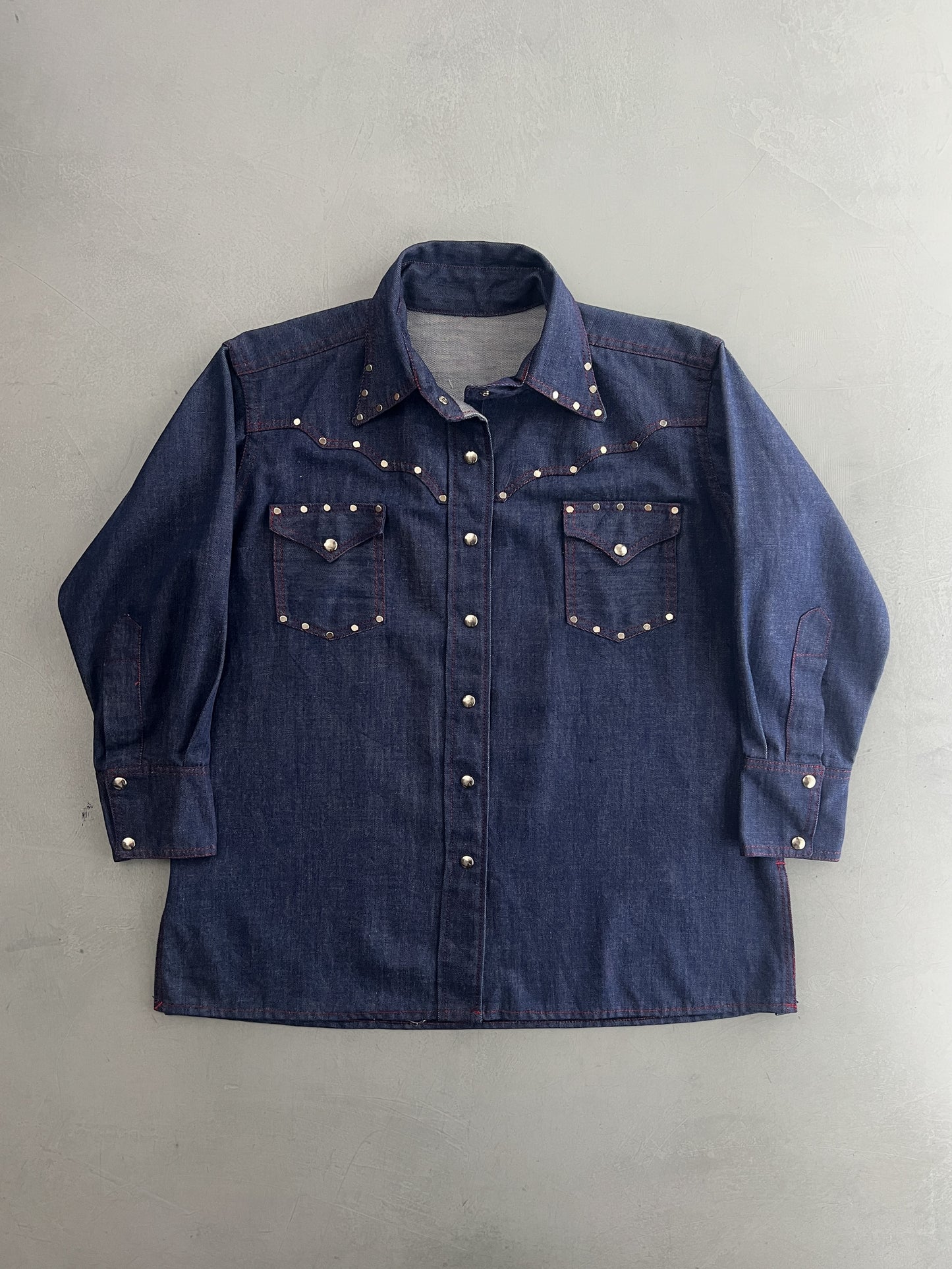 1970's Studded Denim Shirt [M]
