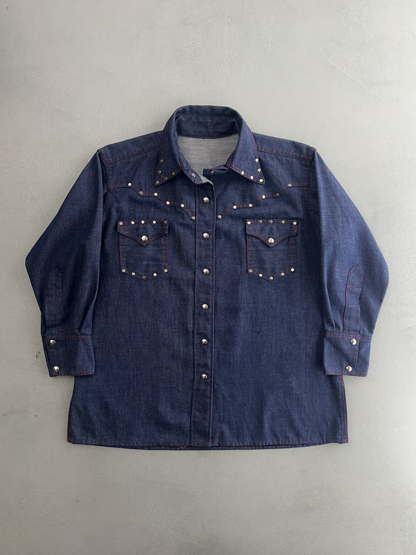 1970's Studded Denim Shirt [M]