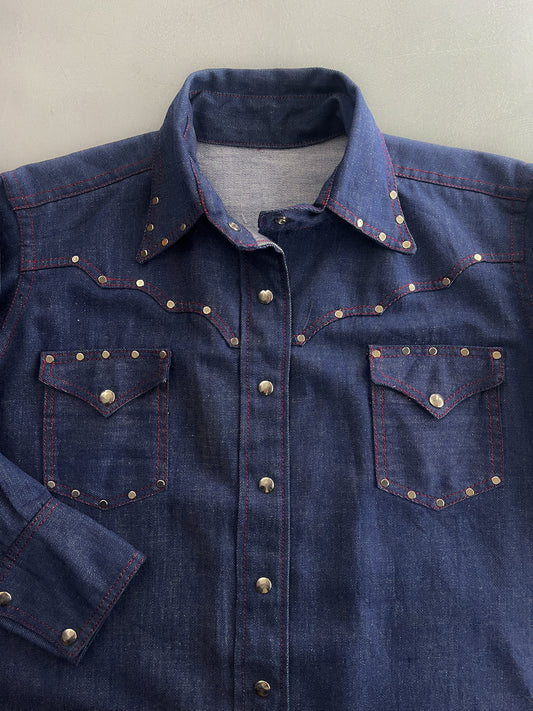 1970's Studded Denim Shirt [M]