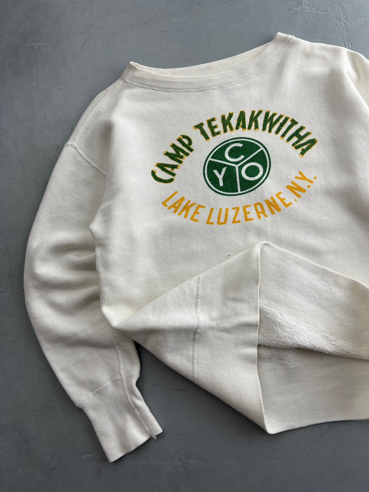60's Champion Running Man Camp Tekakwitha Sweatshirt [S/M]