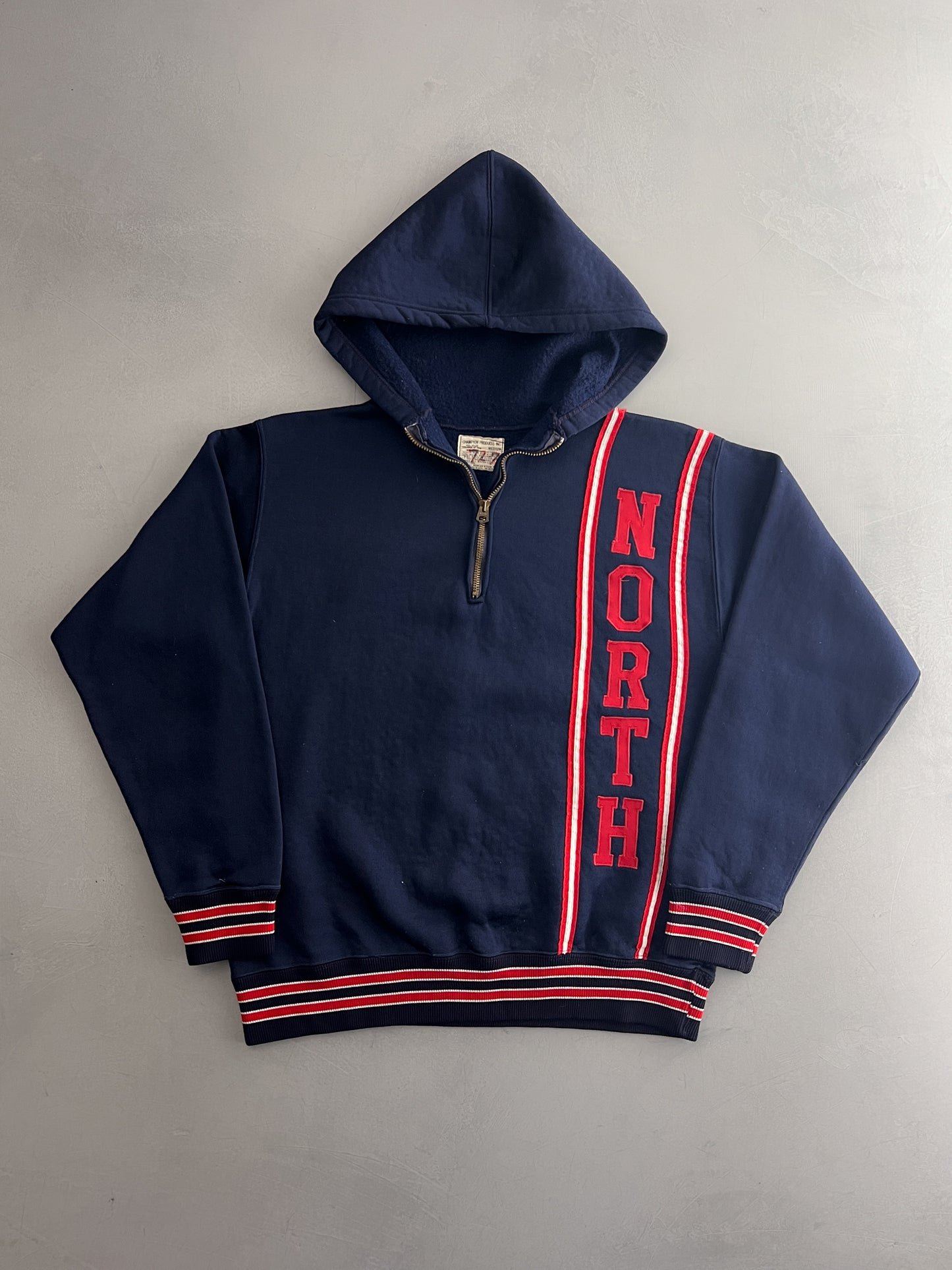 60's Champion Quarter Zip 'North' Hoodie [M]