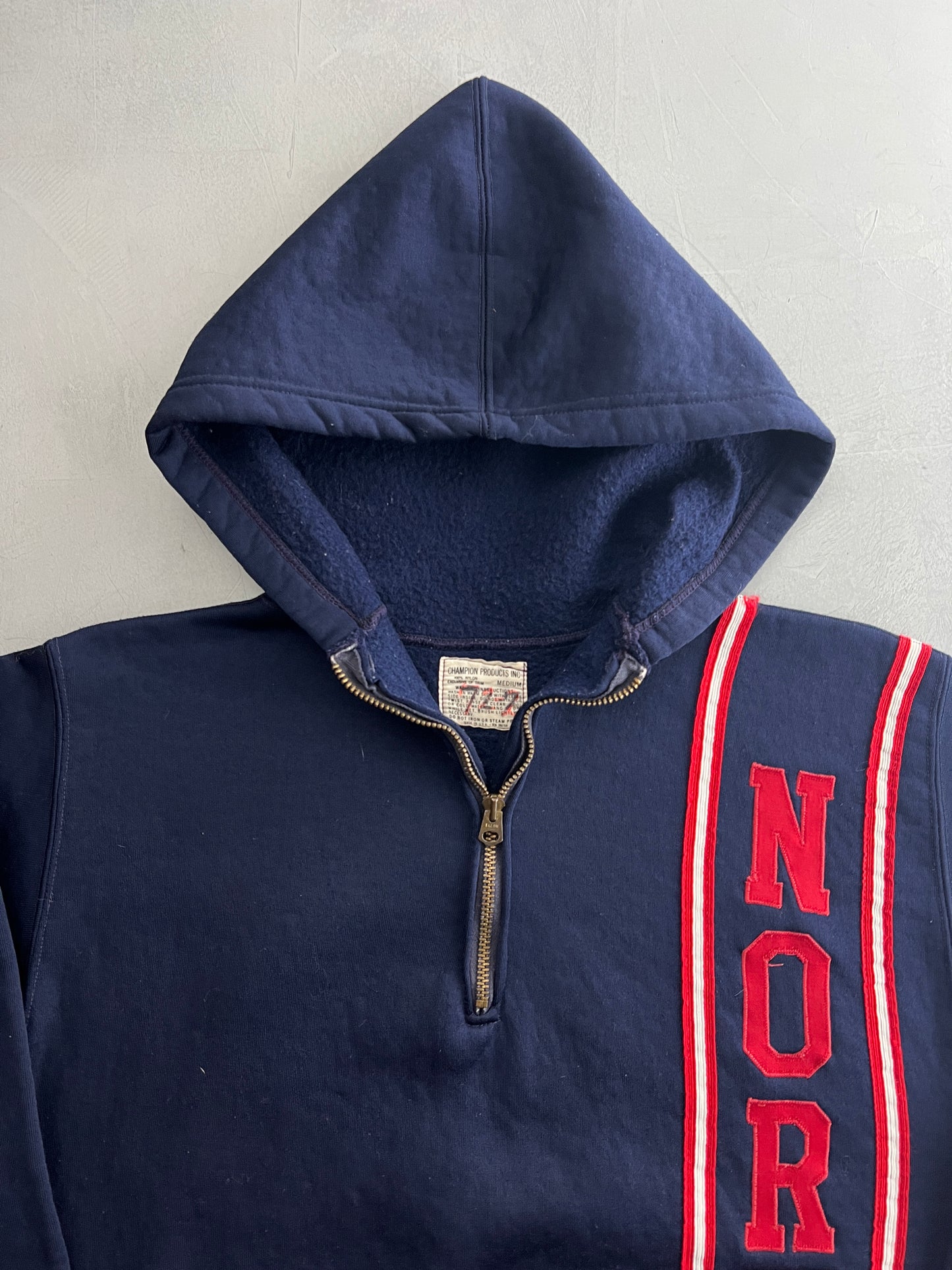 60's Champion Quarter Zip 'North' Hoodie [M]