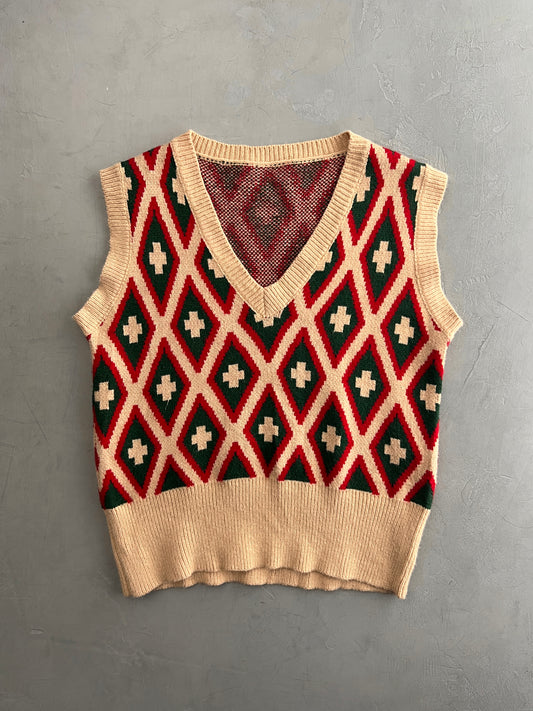 Geometric Print Sweater Vest [S/M]
