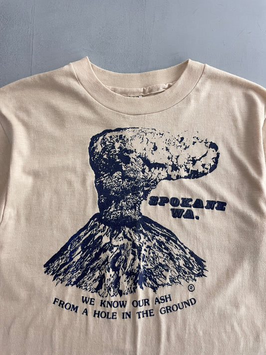 80's Spokane Washington Volcano Tee [L]