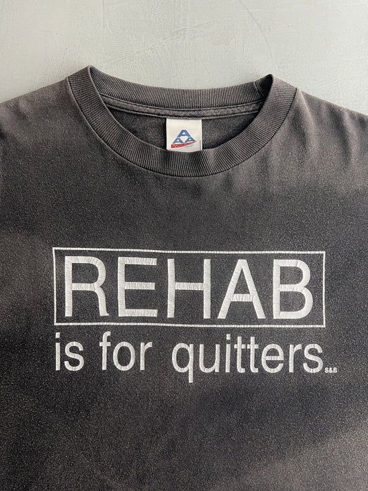 Faded 90's 'Rehab Is For Quitters' Long Sleeve Tee [L]