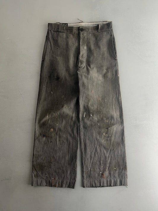 1940's French Salt n Pepper Work Pants [30"]