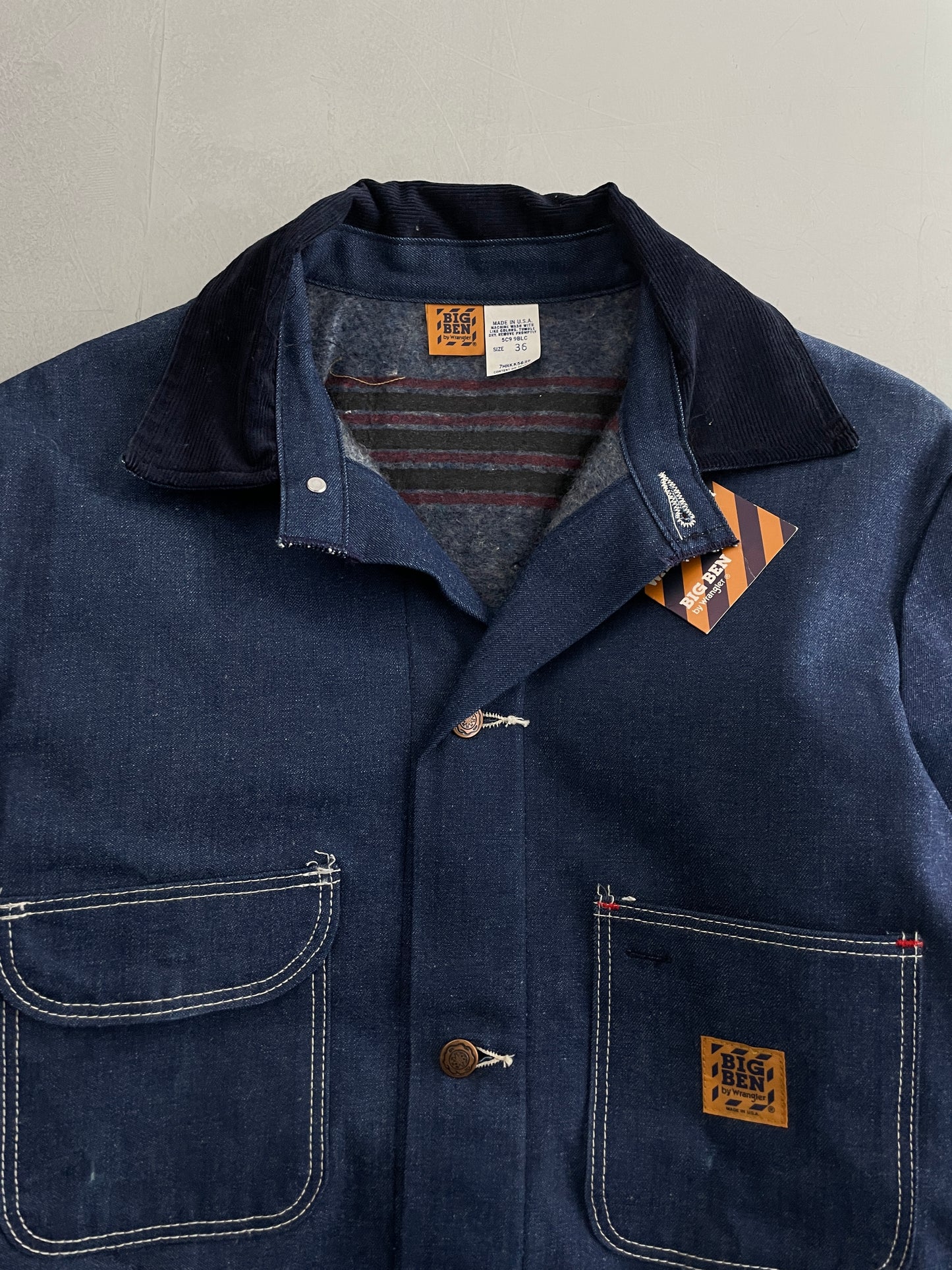 Deadstock Big Ben Blanket Lined Denim Chore Jacket [S/M]