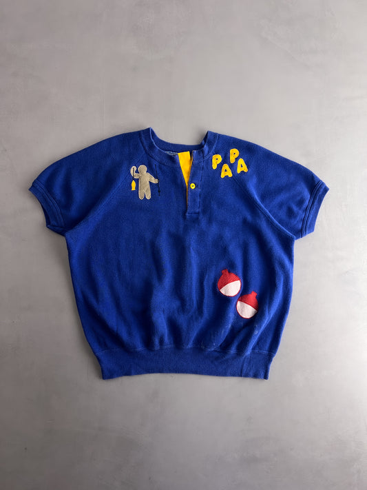 Faded 'PaPa' Short Sleeve Sweatshirt [S]