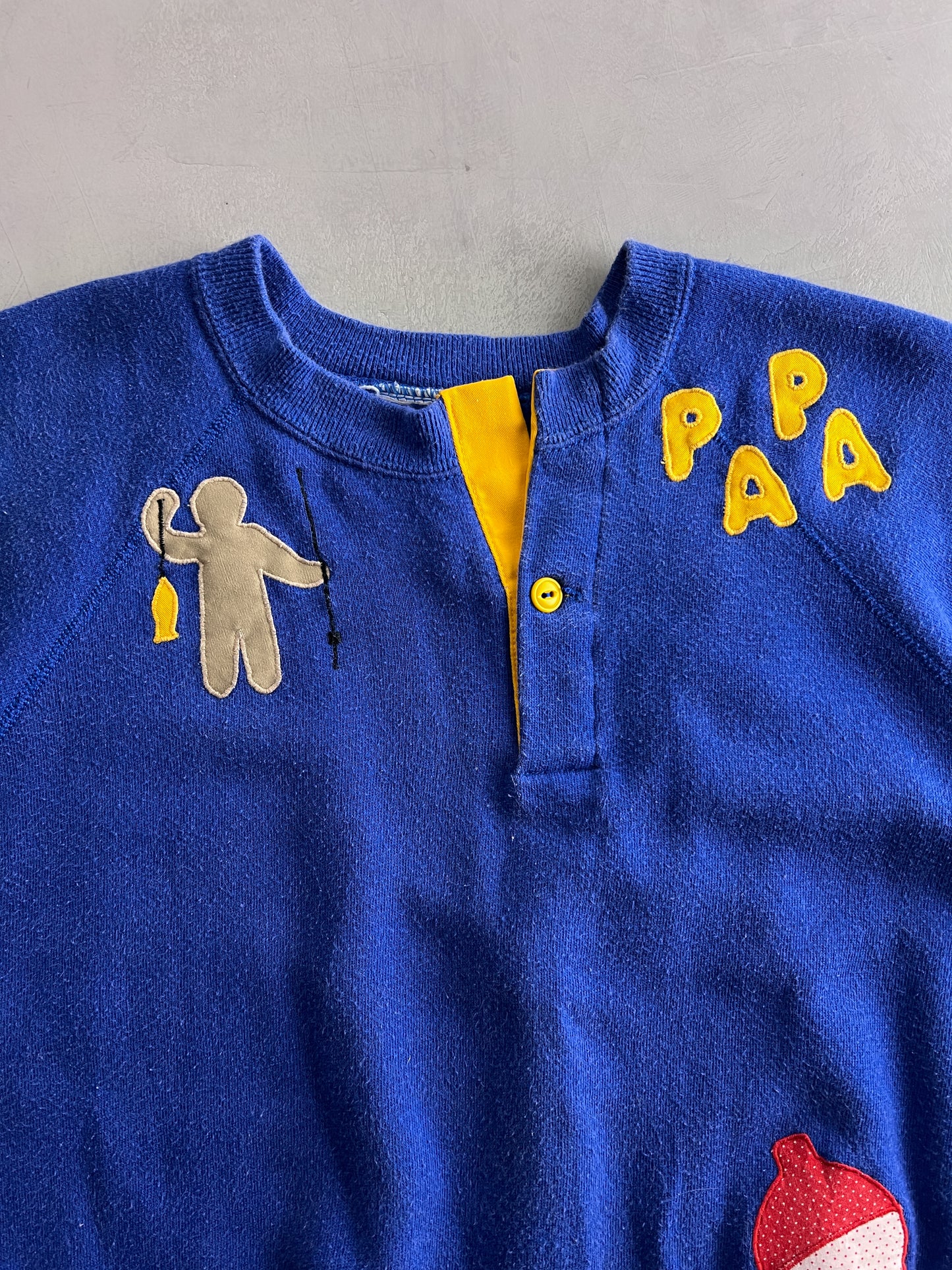 Faded 'PaPa' Short Sleeve Sweatshirt [S]