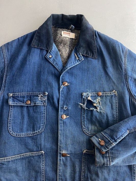 60's Blanket Lined Montgomery Ward Denim Chore Jacket [L/XL]