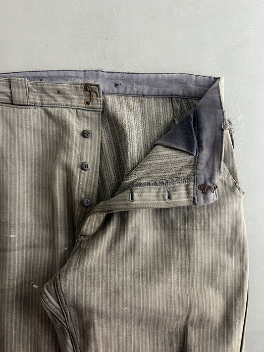 1940's French Salt n Pepper Work Pants [34"]