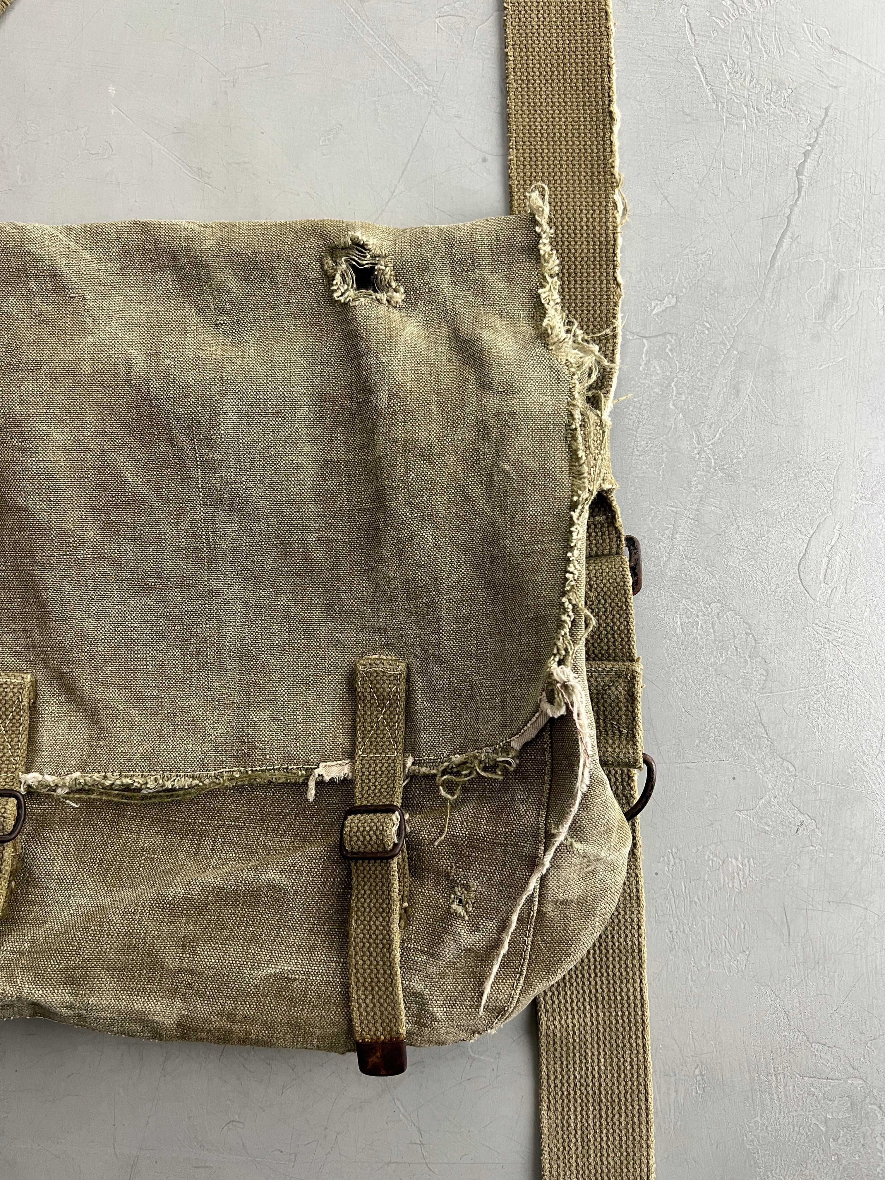50s French Army Linen Canvas Bag-