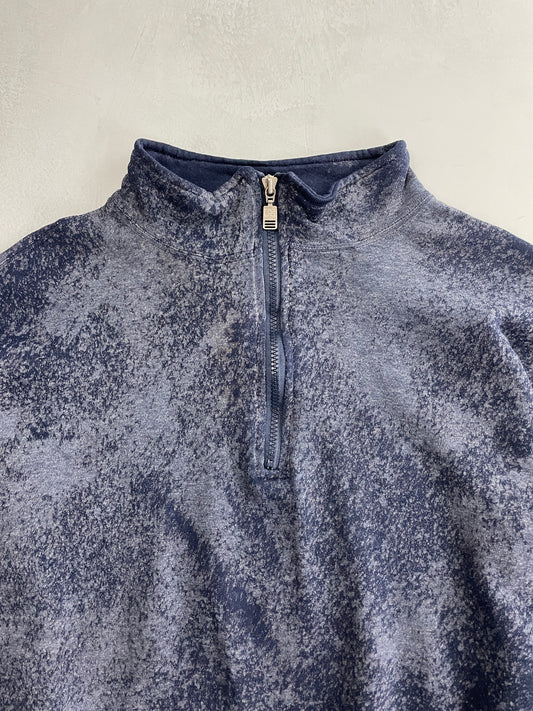 Bleached Russel Athletic 1/4 Zip Sweatshirt [XL]
