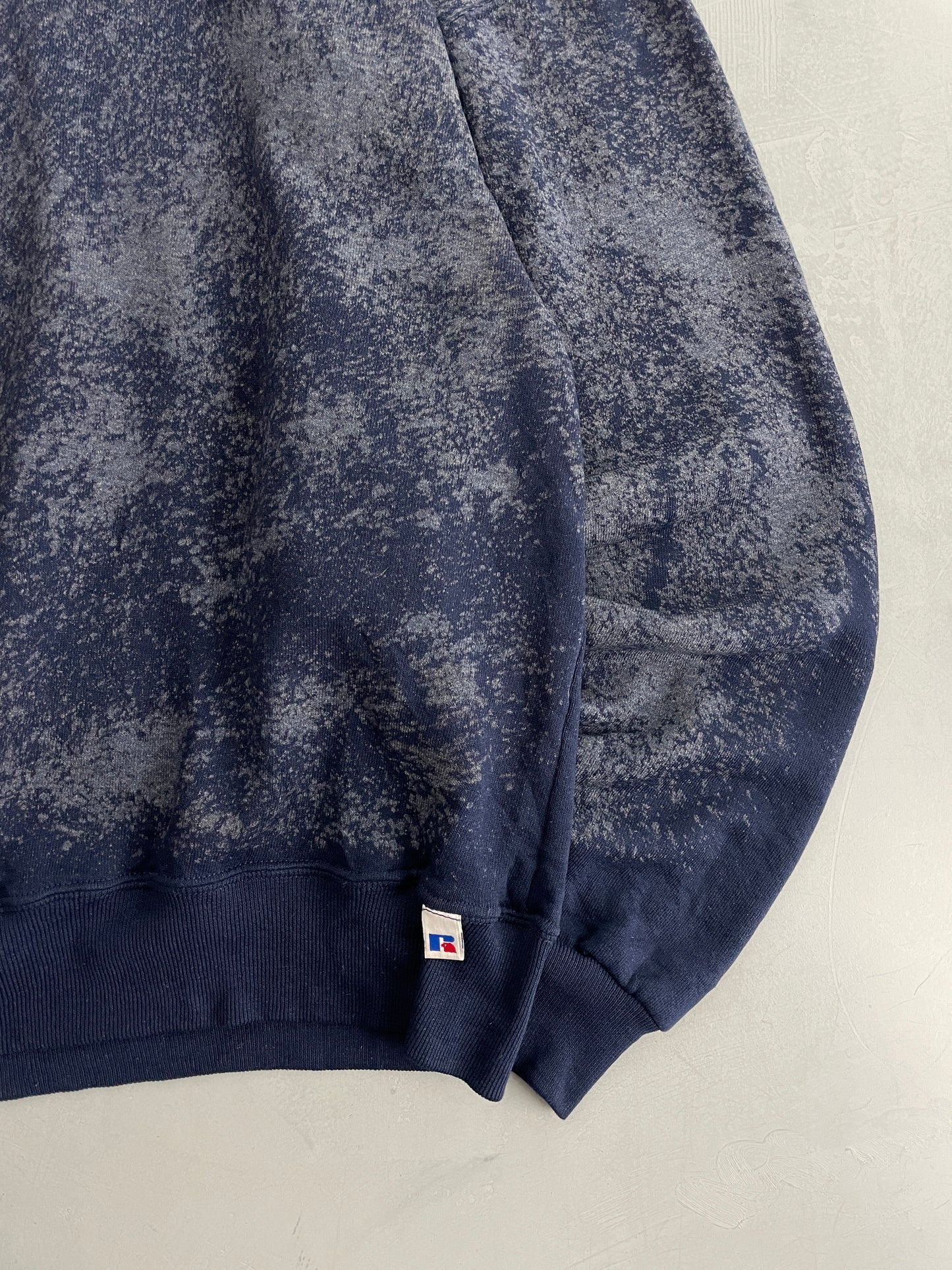 Bleached Russel Athletic 1/4 Zip Sweatshirt [XL]