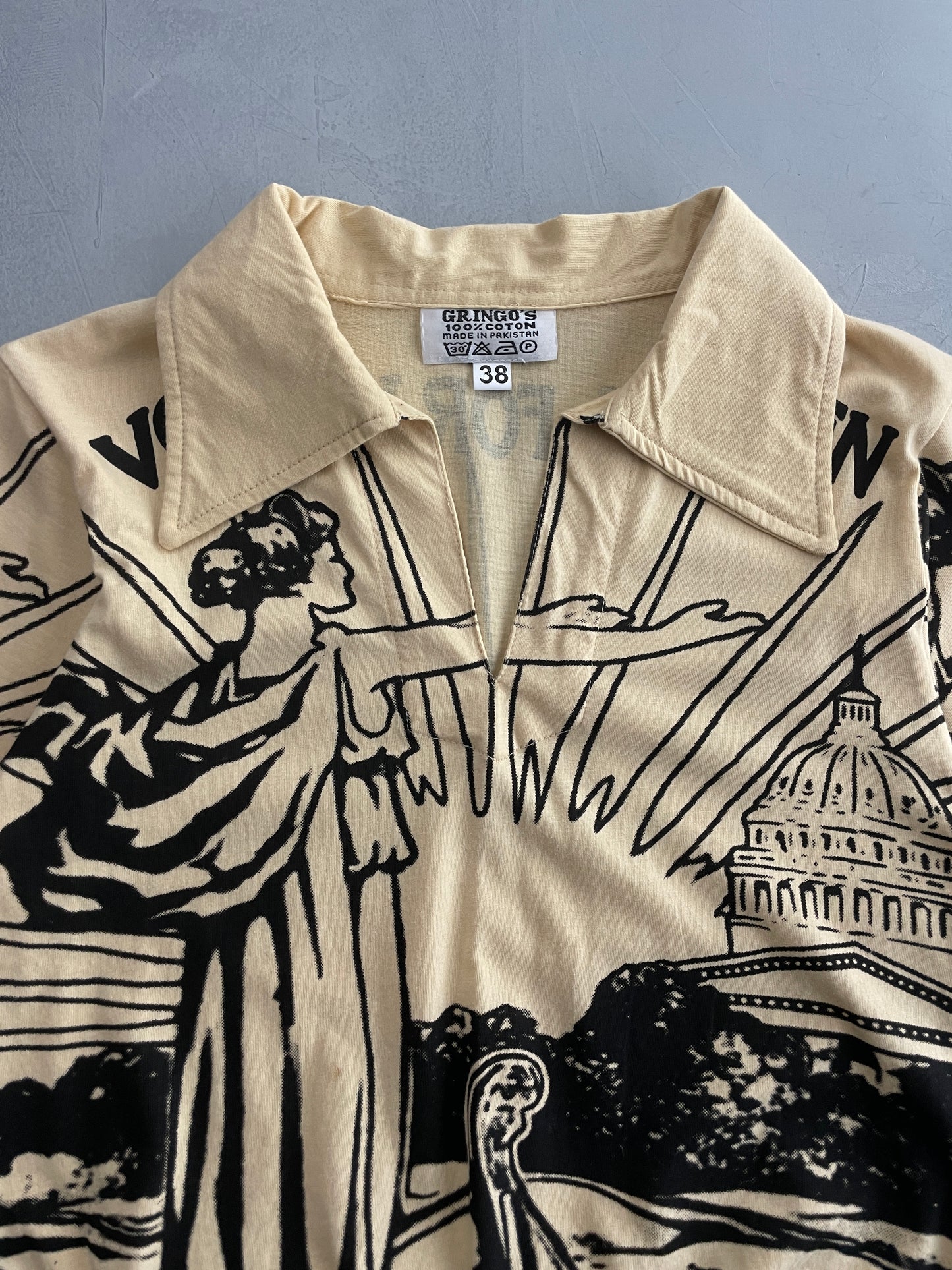 Deadstock 70's 'Votes For Women' Suffrage Shirt [S]