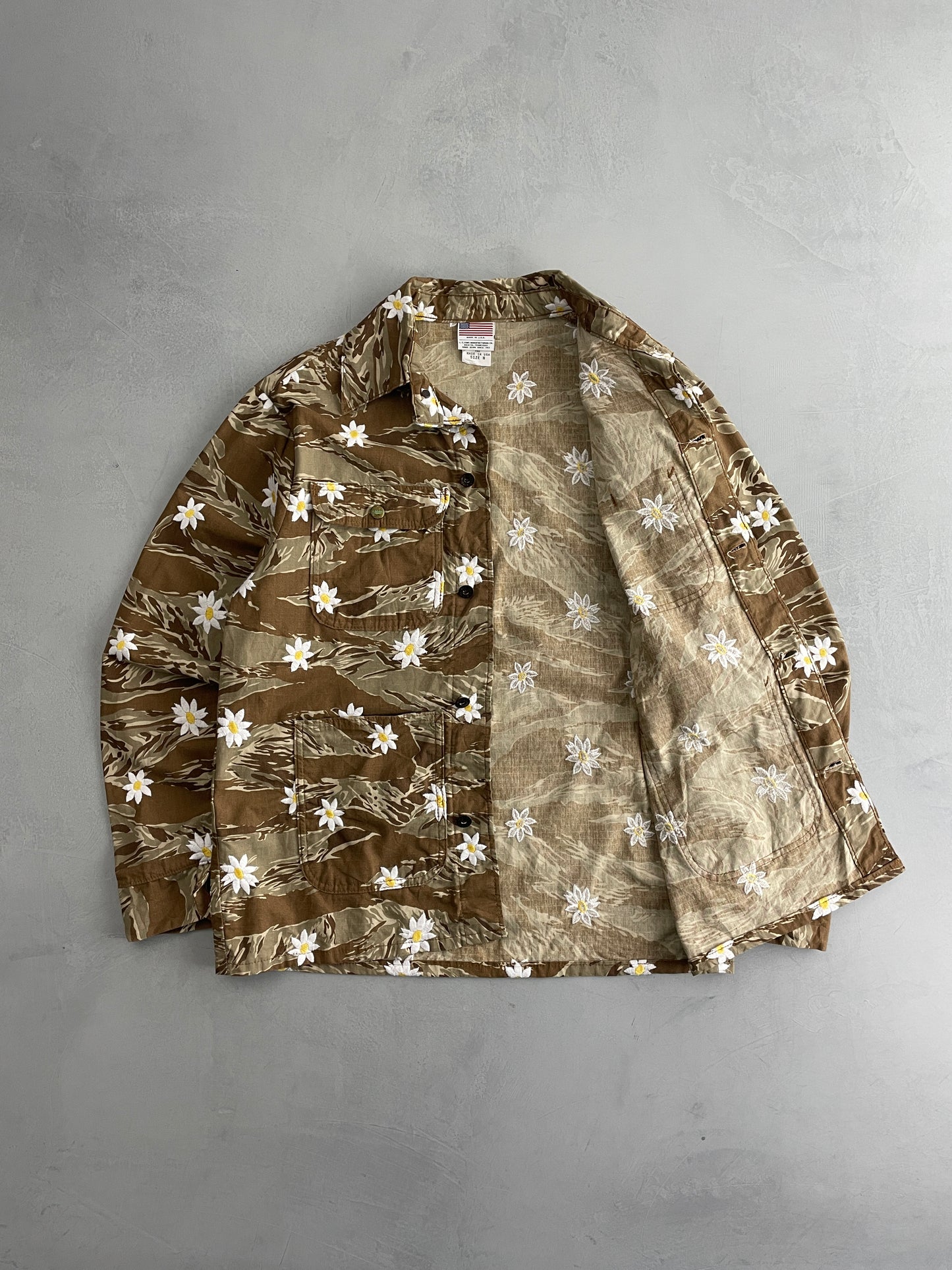 Embroidered Daisies Camo Jacket [M]