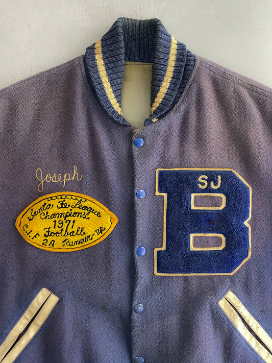 1970's Thrashed Santa Fe League Varsity Jacket [L]