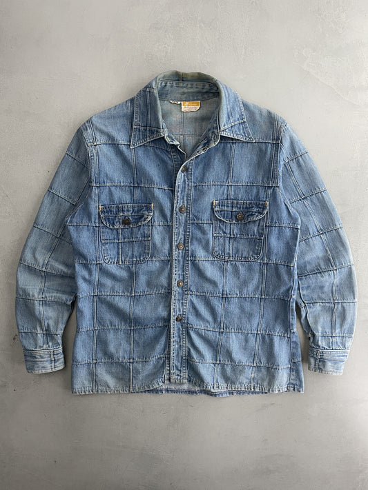 1970's Denim Patch Work Shirt [M]