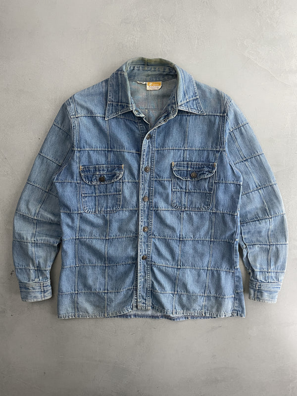 1970's Denim Patch Work Shirt [M]