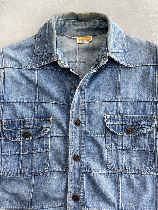 1970's Denim Patch Work Shirt [M]