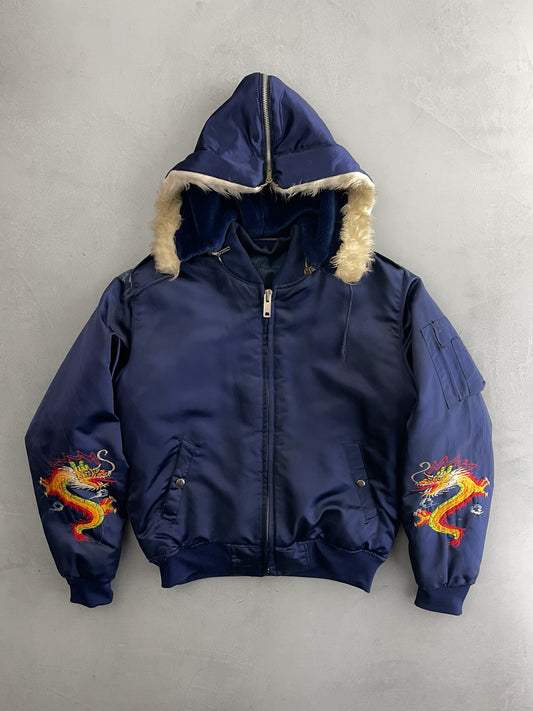 1980's Okinawa Japan Souvenir Jacket w Detachable Hood [L]