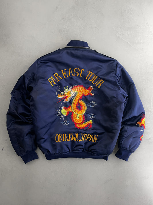 1980's Okinawa Japan Souvenir Jacket w Detachable Hood [L]