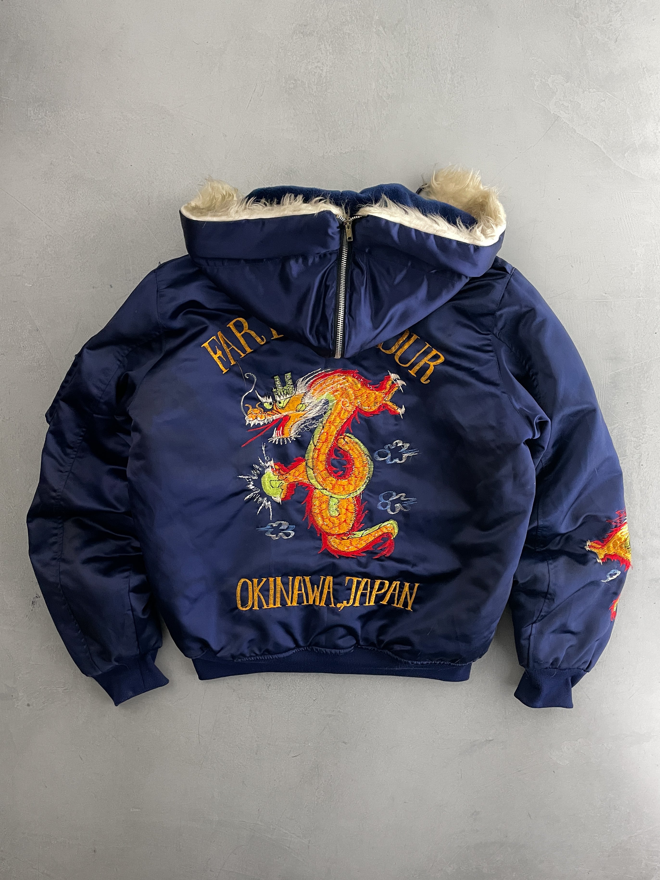 1980's Okinawa Japan Souvenir Jacket w Detachable Hood [L] – The