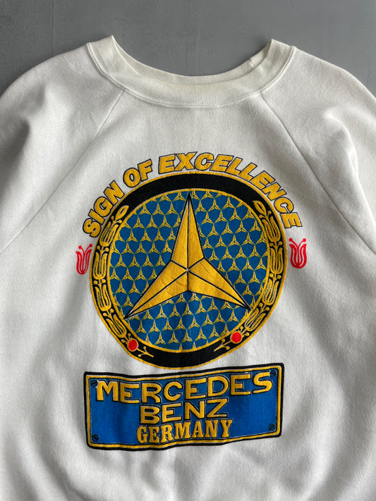 80's Mercedez Benz Puff Print Sweatshirt [L/XL]