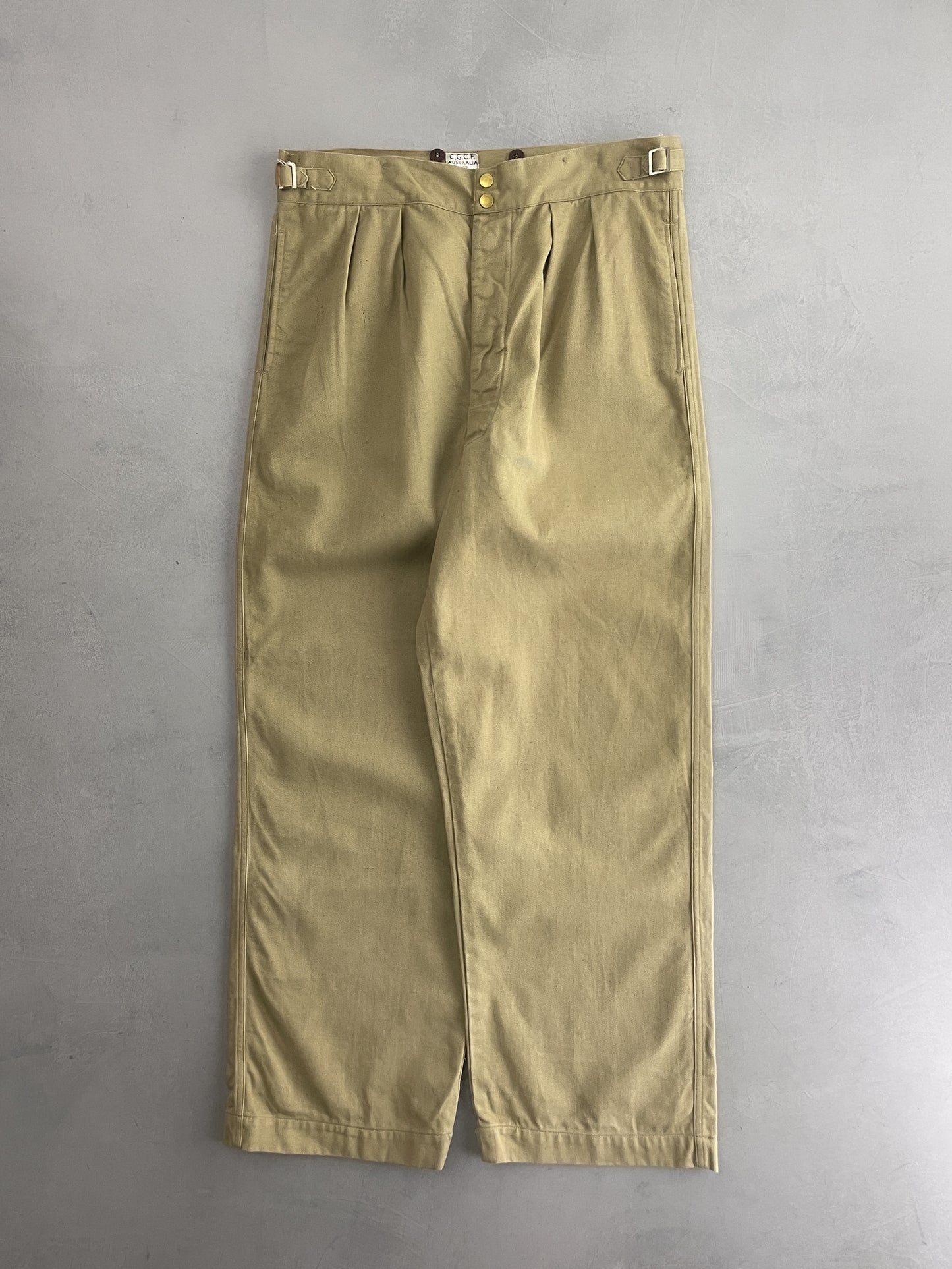 50's Aus Military Press Stud Pants [34"]