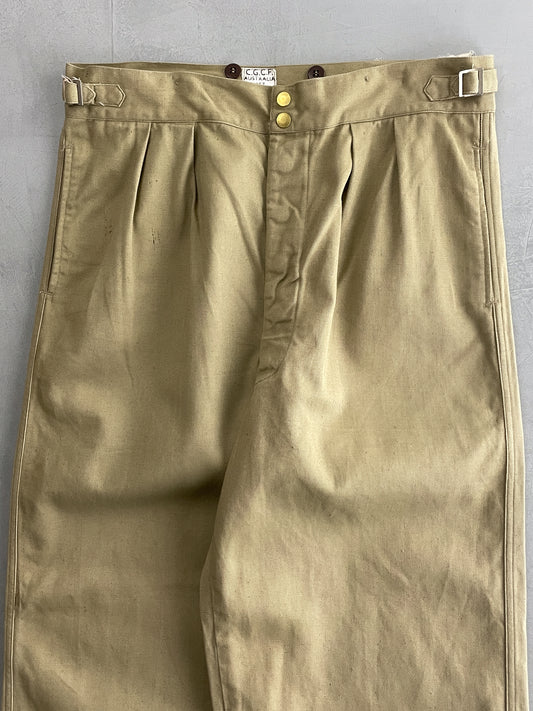 50's Aus Military Press Stud Pants [34"]