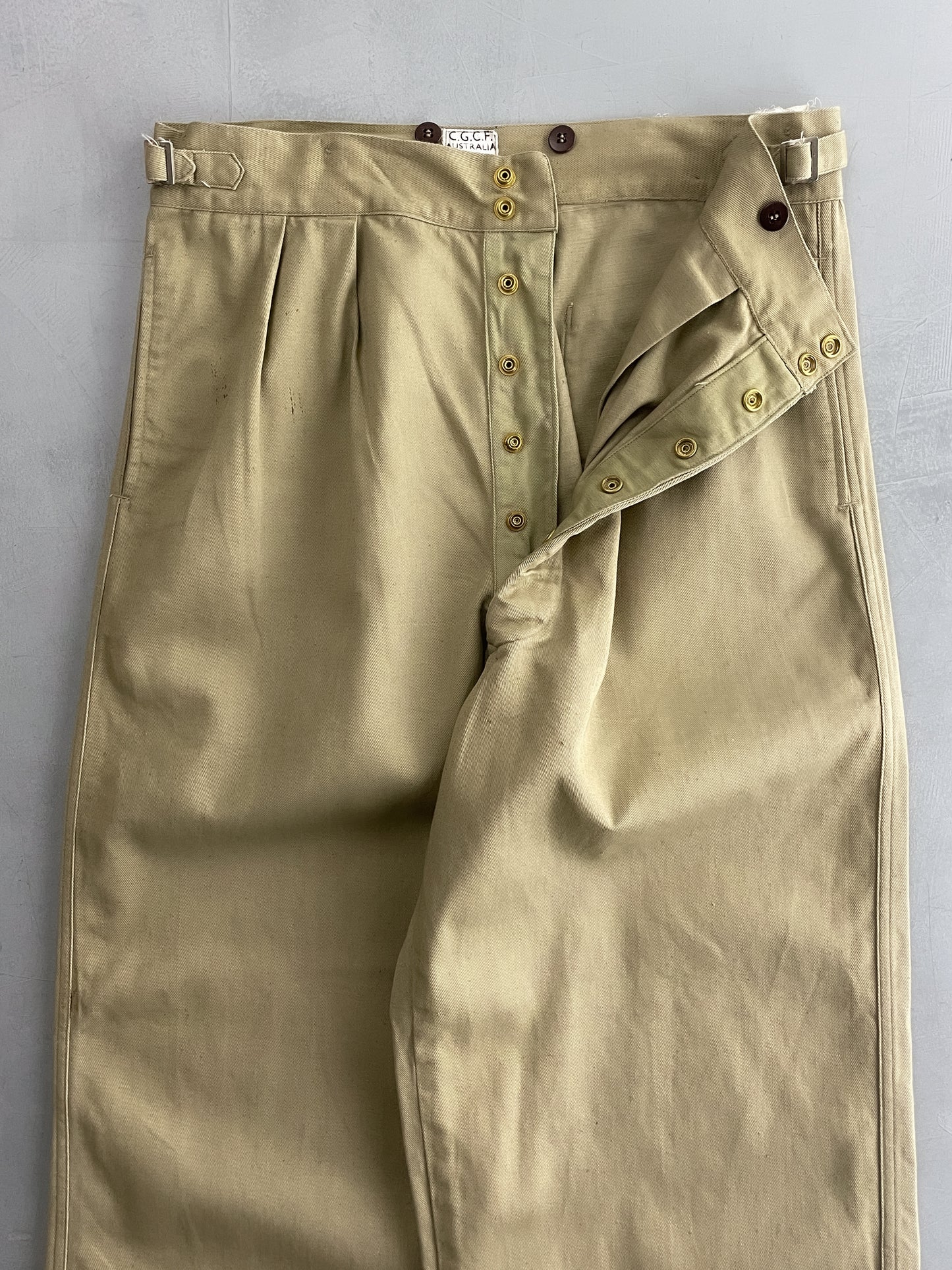 50's Aus Military Press Stud Pants [34"]