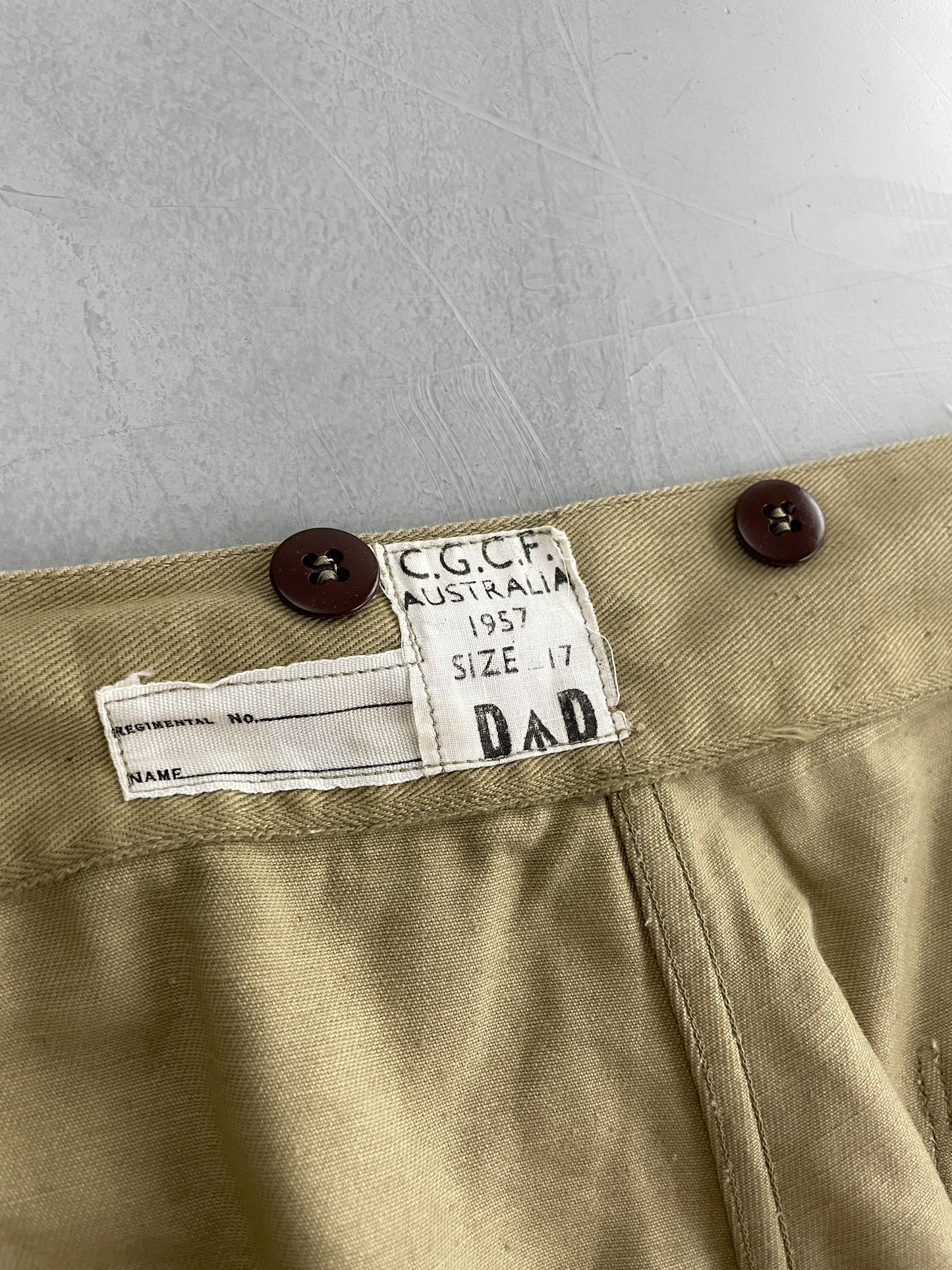 50's Aus Military Press Stud Pants [34"]