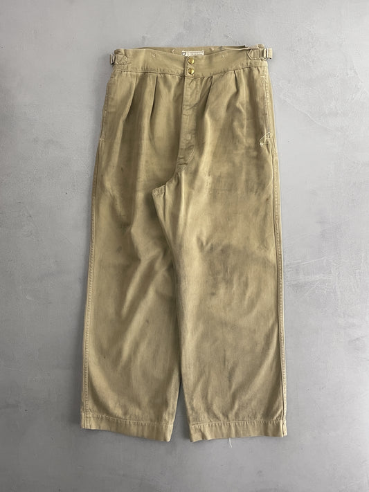 50's Aus Military Press Stud Pants [32"]