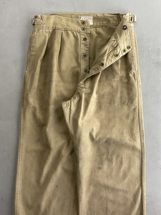 50's Aus Military Press Stud Pants [32"]